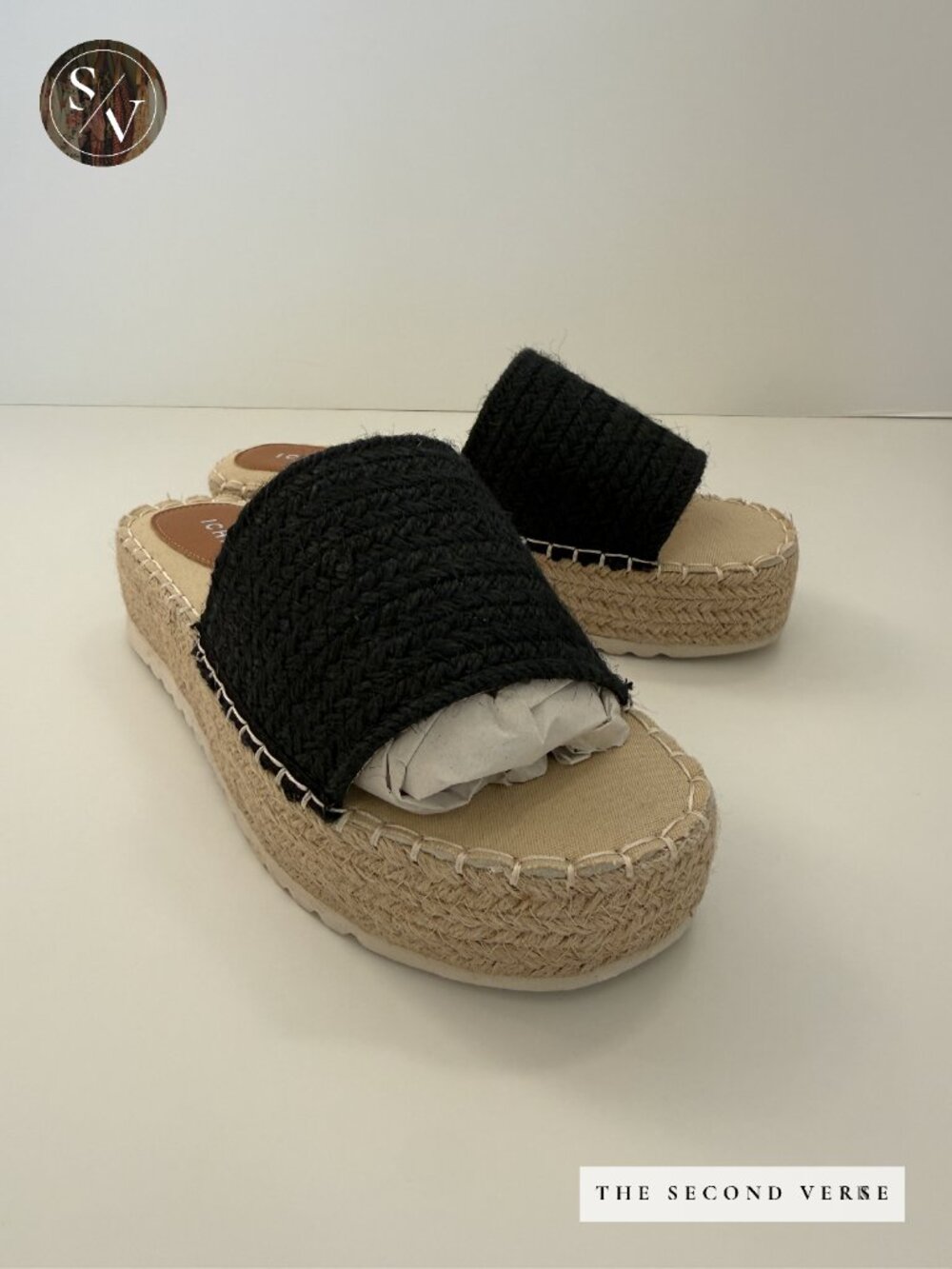 NWT ICHI Platform Slide On Comfy Sandals Natural Black Size 41 (10) - Picture 4 of 10